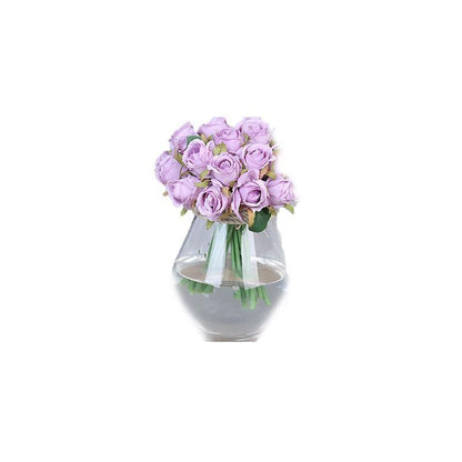 12 Heads Silk Rose Artificial Flowers - White