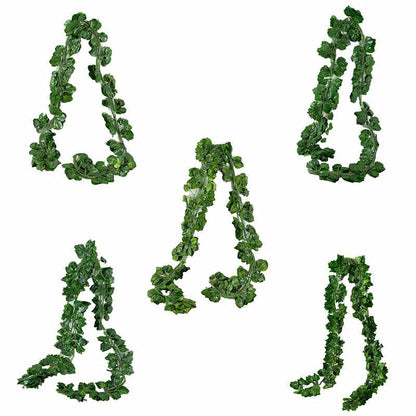 12 X 2M Artificial Ivy Vine Leaf Garland  - Scindapsus Leaves