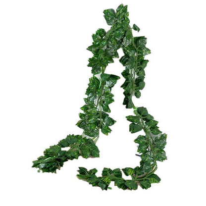 12 X 2M Artificial Ivy Vine Leaf Garland  - Scindapsus Leaves
