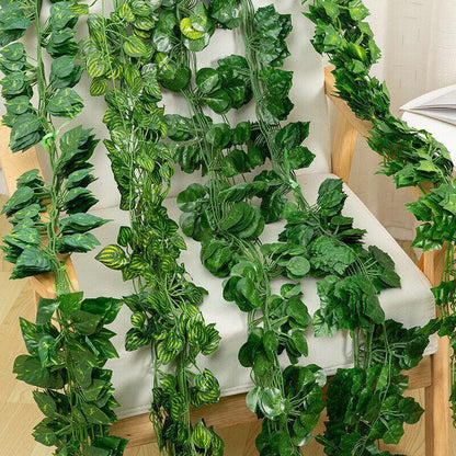 12 X 2M Artificial Ivy Vine - Watermelon Leaves
