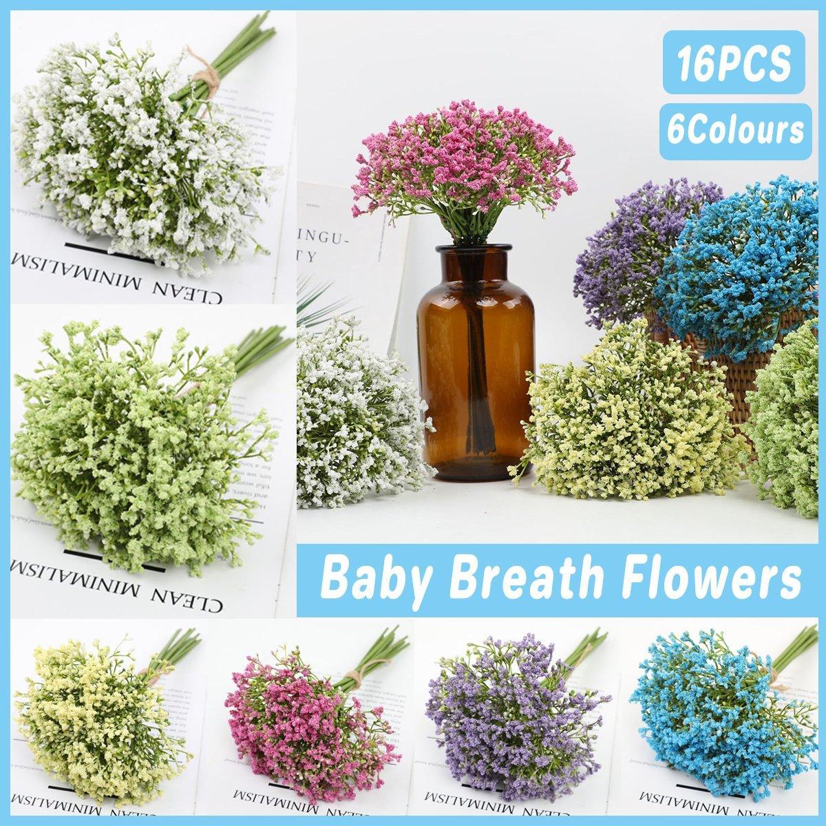 Artificial Foam Full Star Flowers 16 PCS - Blue