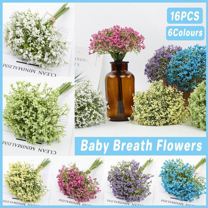 Artificial Foam Full Star Flowers 16 PCS - Blue