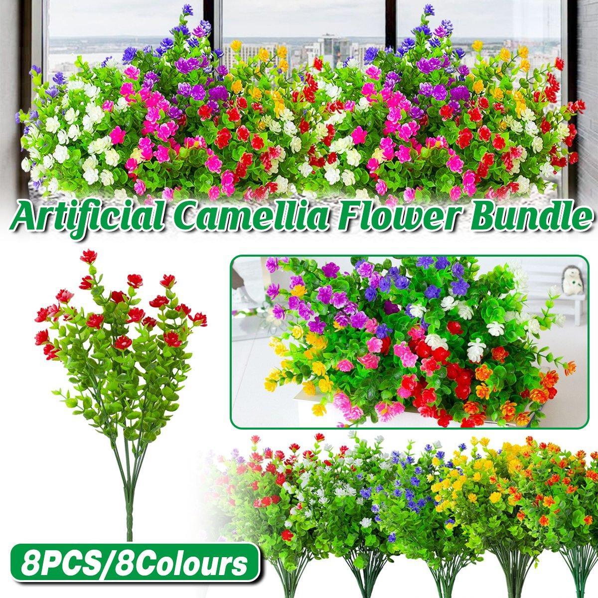 8pcs Artificial Camellia Flowers