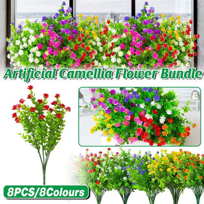 8pcs Artificial Camellia Flowers