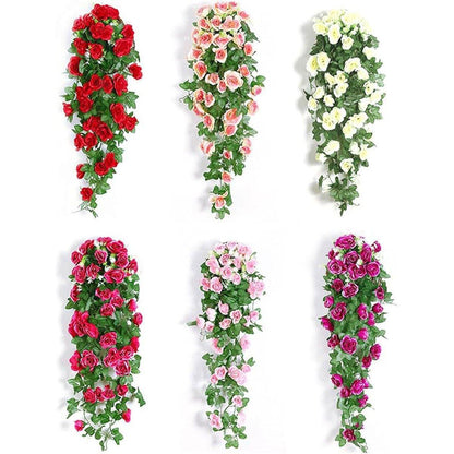 2PCS Artificial Rose Flower Garland   - Red