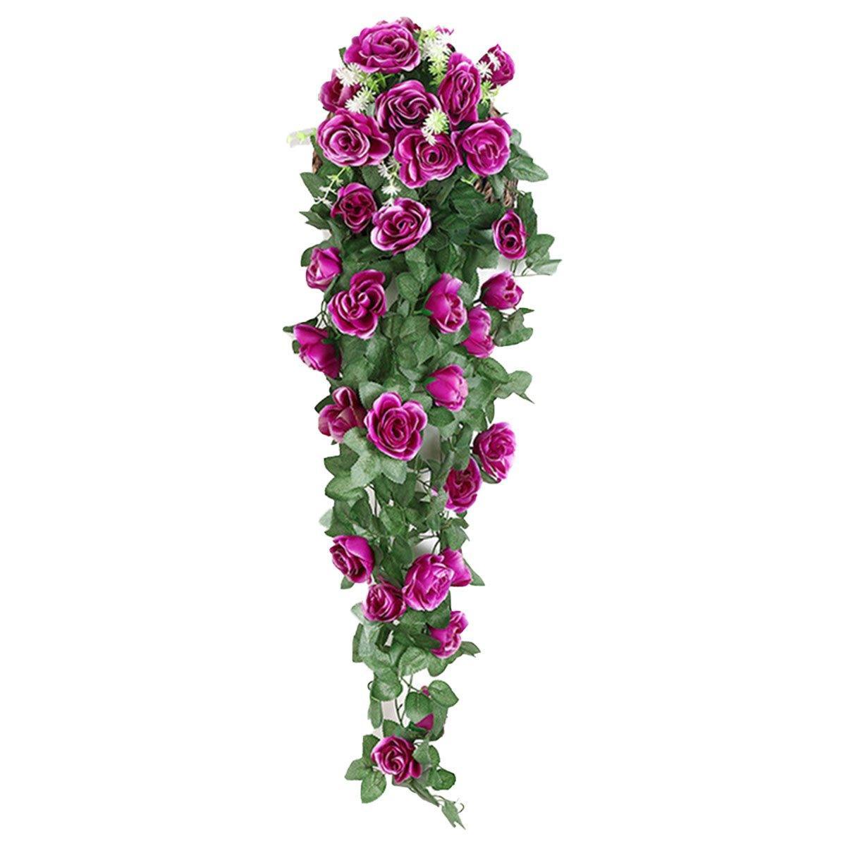 2PCS Artificial Rose Flower Garland   - Red