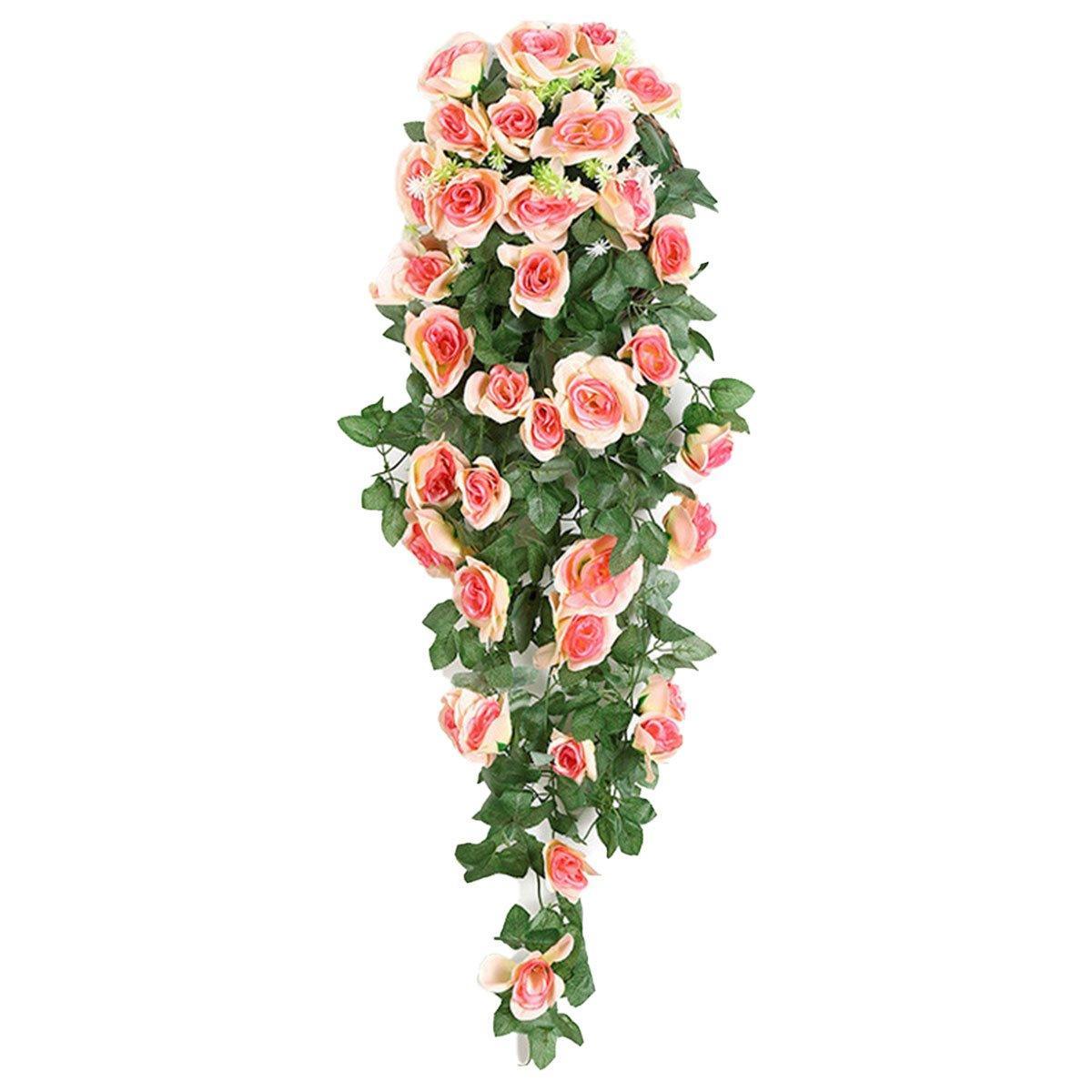2PCS Artificial Rose Flower Garland   - Red
