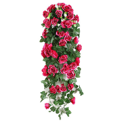 2PCS Artificial Rose Flower Garland   - Red