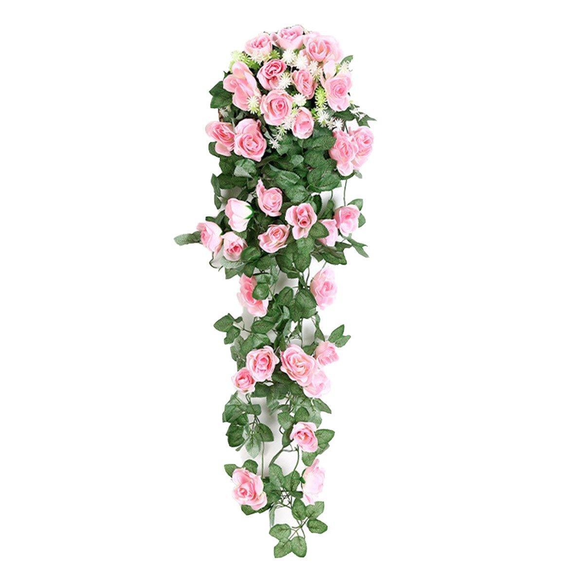 2PCS Artificial Rose Flower Garland   - Red