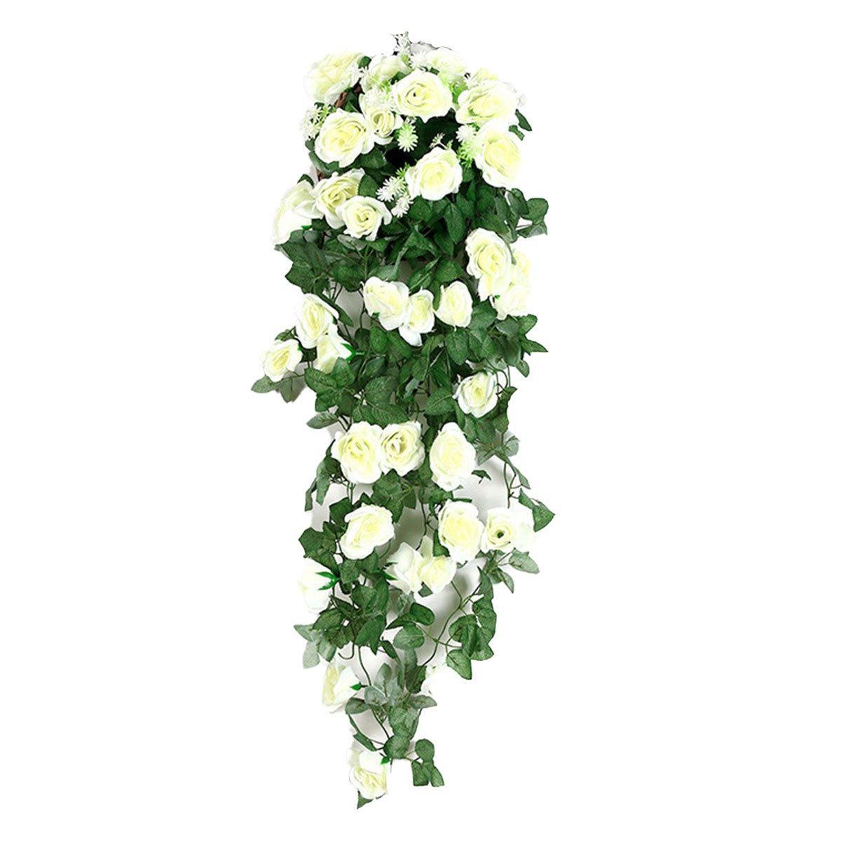 2PCS Artificial Rose Flower Garland   - Red