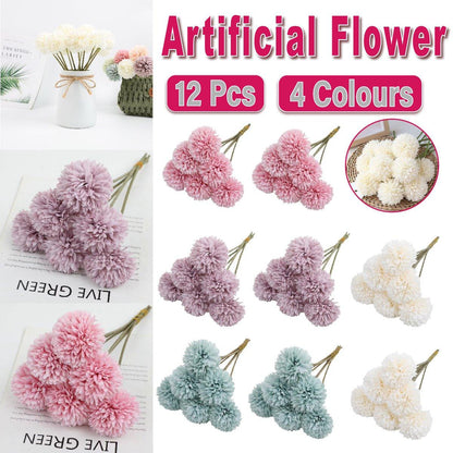 12pcs Artificial Dandelion - Pink