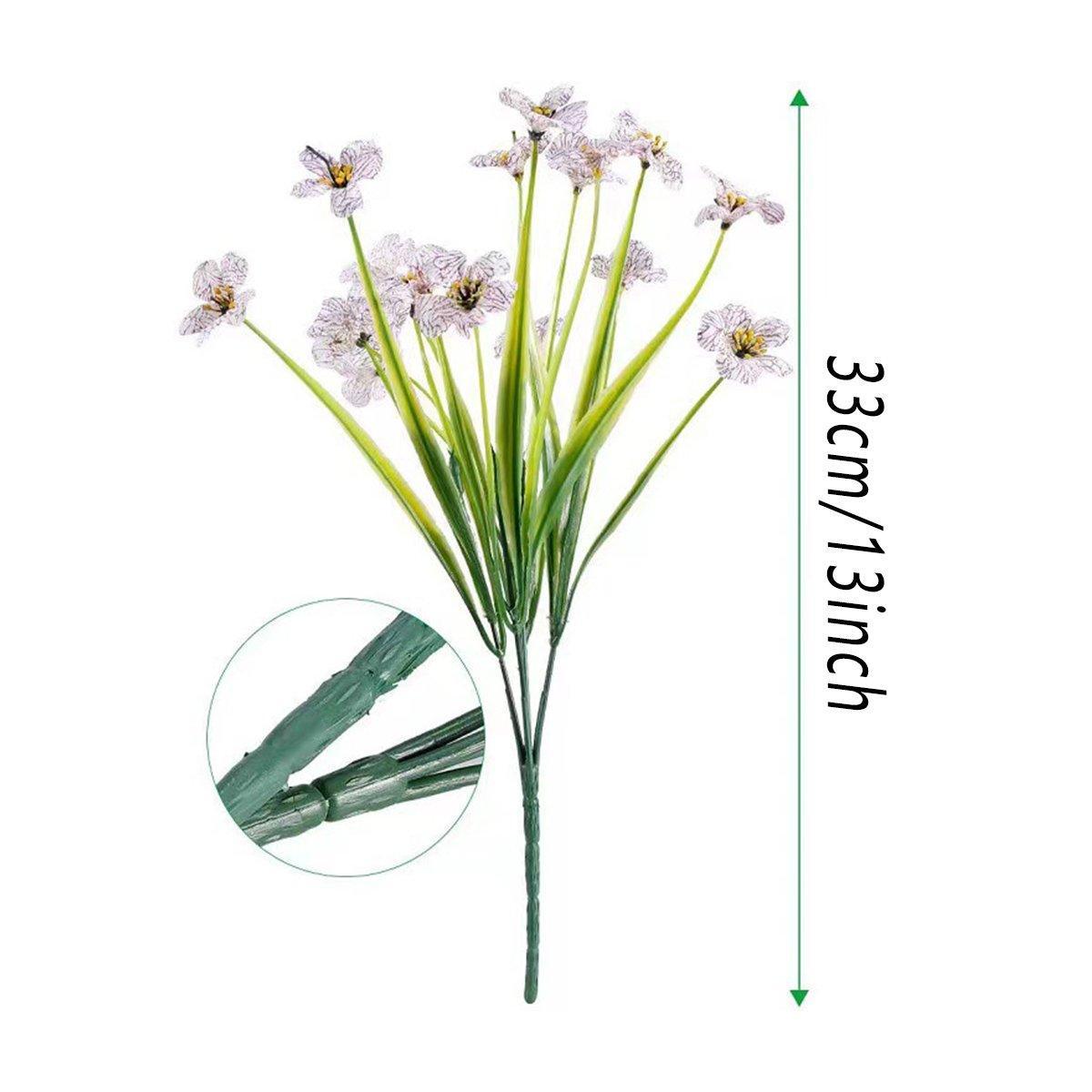 12pcs Artificial Flowers - White