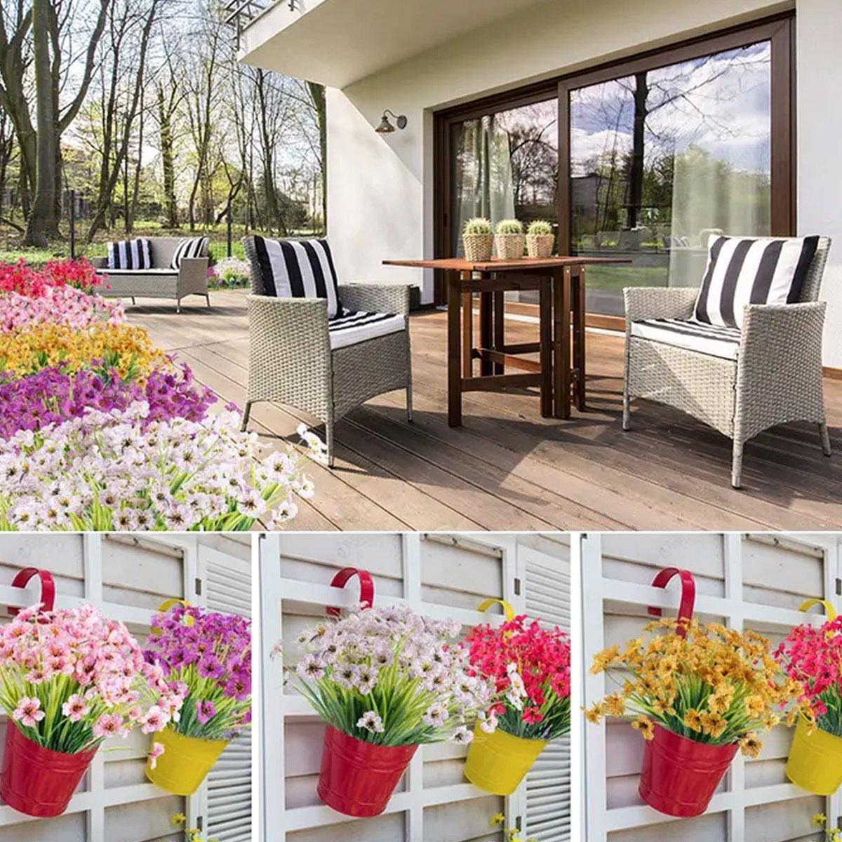 12pcs Artificial Flowers - White