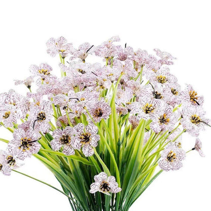 12pcs Artificial Flowers - White
