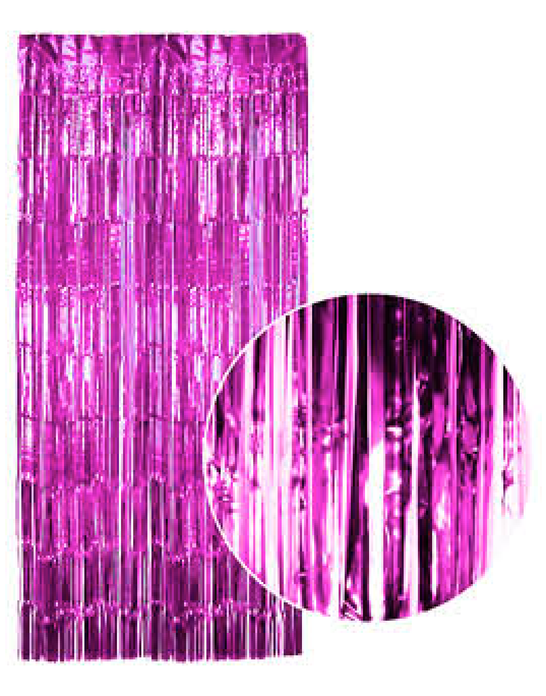 Foil Metallic Fringe Curtain Backdrop - Hot Pink