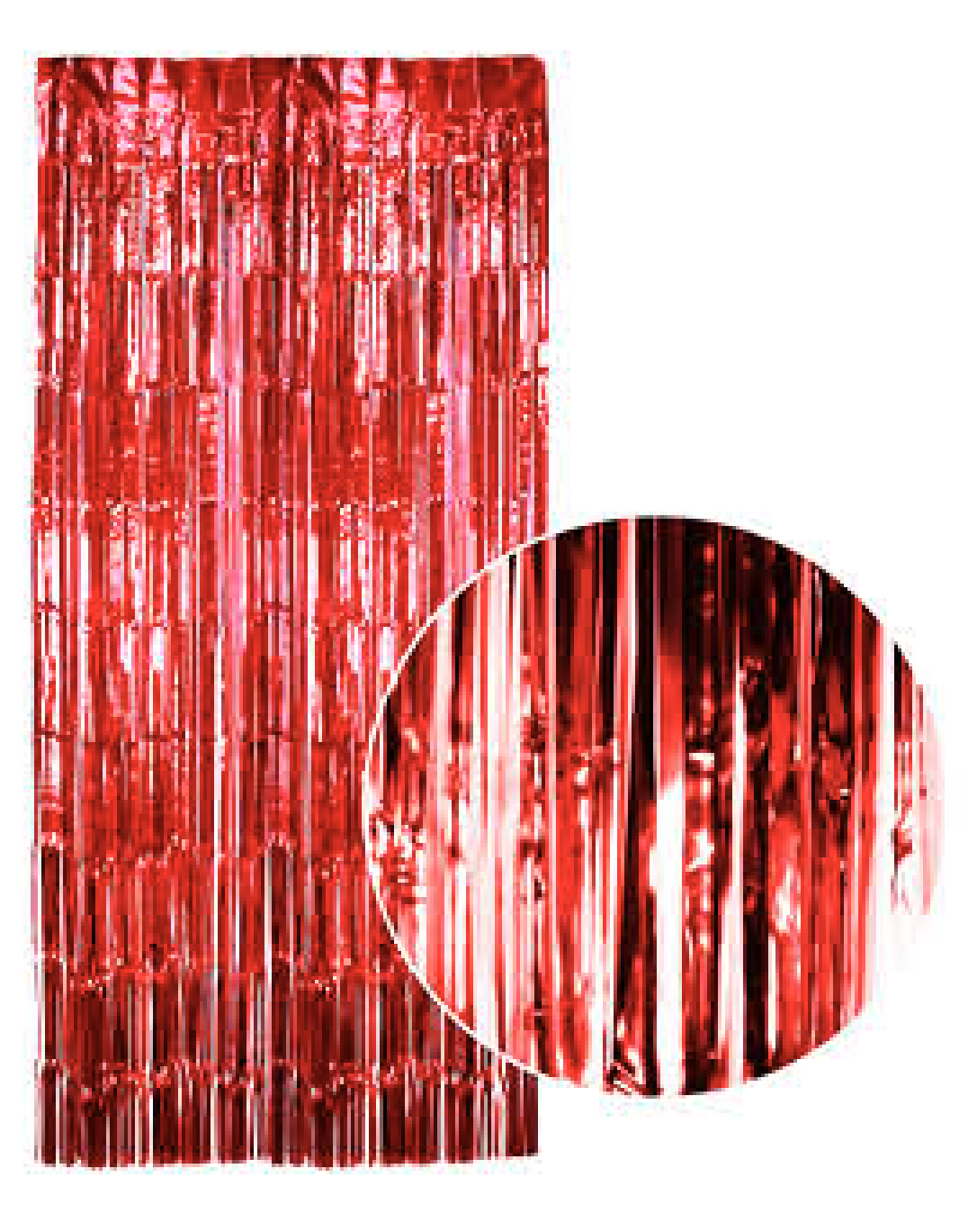 Foil Metallic Fringe Curtain Backdrop - Red