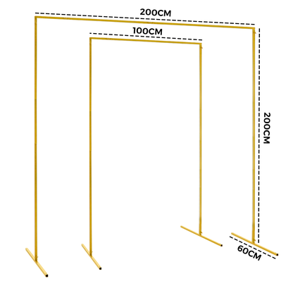 Square Wedding Arch Adjustable 1M-2M - Gold